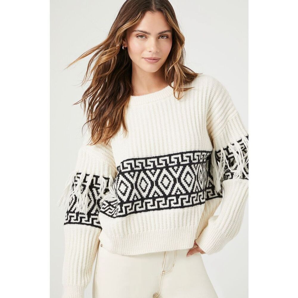 ✨H&M FRINGE-TRIMMED SZ SMALL SWEATER✨